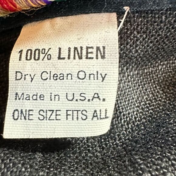 FIXSUN CASUAL Women's Linen Tribal Print Oversized Jacket Black/Cream One Size - Picture 11 of 12